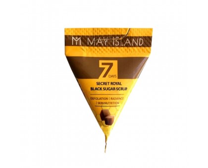 Скраб очищающий с коричневым сахаром и медом в пирамидках Seven Days Secret Royal Black Sugar Scrub May Island 