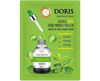 Тканевая маска для лица с экстрактом зеленого чая Green Tea Real Essence Mask Doris  