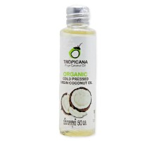 Масло кокосовое, TROPICANA OIL, Organic Cold Pressed Virgin Coconut Oil 100%, 50мл