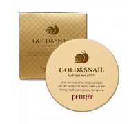 Патчи гидрогелевые для глаз с золотом и улиткой Petitfee Gold & Snail Hydrogel Eye Patch 60 шт. (30 пар)