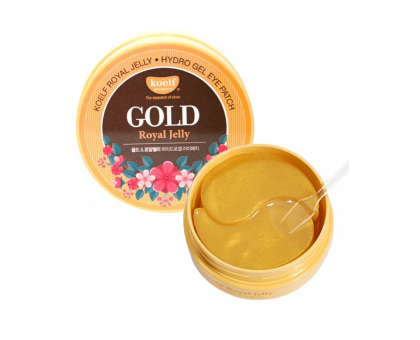 Гидрогелевые патчи с золотом и маточным молочком Petitfee Koelf Gold & Royal Jelly Eye Patch 60 штук в упаковке (30 пар)