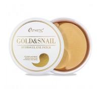 Гидрогелевые патчи  с золотом и муцином улитки Esthetic House Gold Snail Hydrogel Eye Patch 60 штук в упаковке (30 пар)