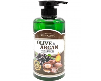 Шампунь восстанавливающий для волос 3W Clinic Olive & Argan 2 in 1 Shampoo 500 мл
