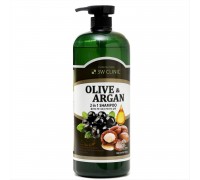 Шампунь восстанавливающий для волос 3W Clinic Olive & Argan 2 in 1 Shampoo 1500 мл