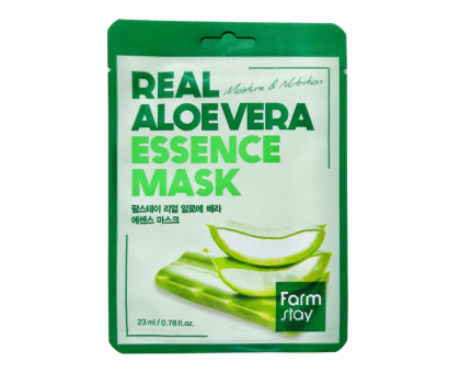 Тканевая маска для лица с экстрактом алоэ Real Aloe Vera Essense Mask Farm Stay 23 мл.