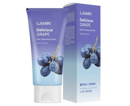 Кремовая пенка для умывания лица с виноградом L.Sanic Delicious Grape Soft Cleancing Foam, 150 мл