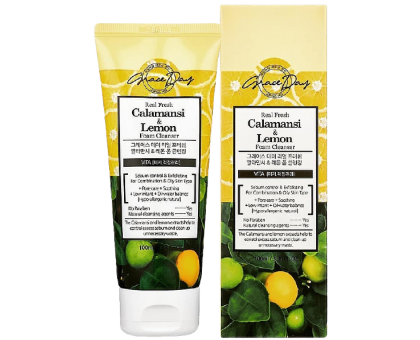 Пенка для умывания с экстрактами каламанси и лимона GRACE DAY Real Fresh Calamansi & Lemon Foam Cleanser, 100 мл.