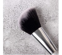 Кисть для макияжа «SHINE», скошенная, 20 см, цвет серебристый