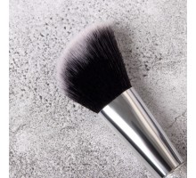 Кисть для макияжа «SHINE», скошенная, 20 см, цвет серебристый