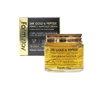 Ампульный крем с золотом и пептидами FarmStay 24K Gold and Peptide Perfect Ampoule Cream, 80мл