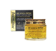 Ампульный крем с золотом и пептидами FarmStay 24K Gold and Peptide Perfect Ampoule Cream, 80мл