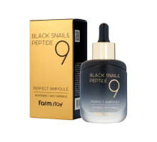 Омолаживающая сыворотка с муцином черной улитки и пептидами FARM STAY Black Snail & Peptide 9 Perfect Ampoule, 35 мл.